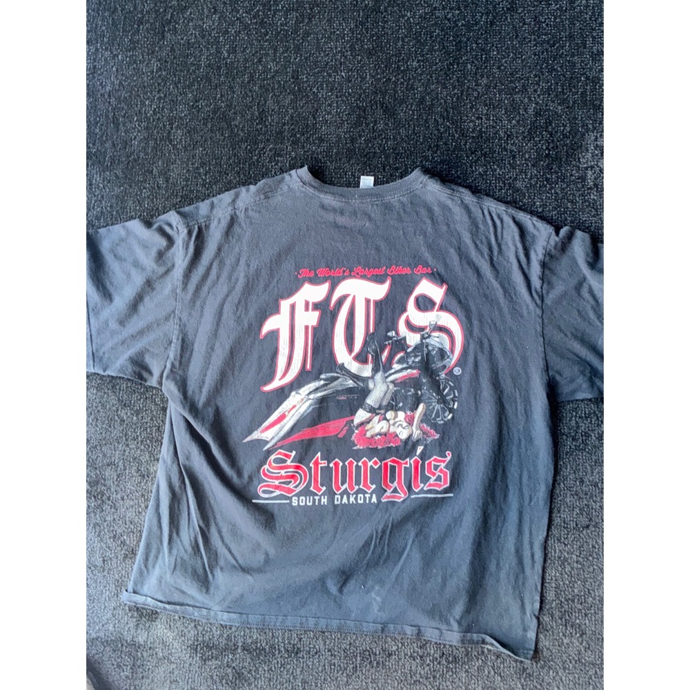 Gildan Full Throttle Saloon Sturgis SD Biker T-Shirt Mens 2XL Black FTS Graphic